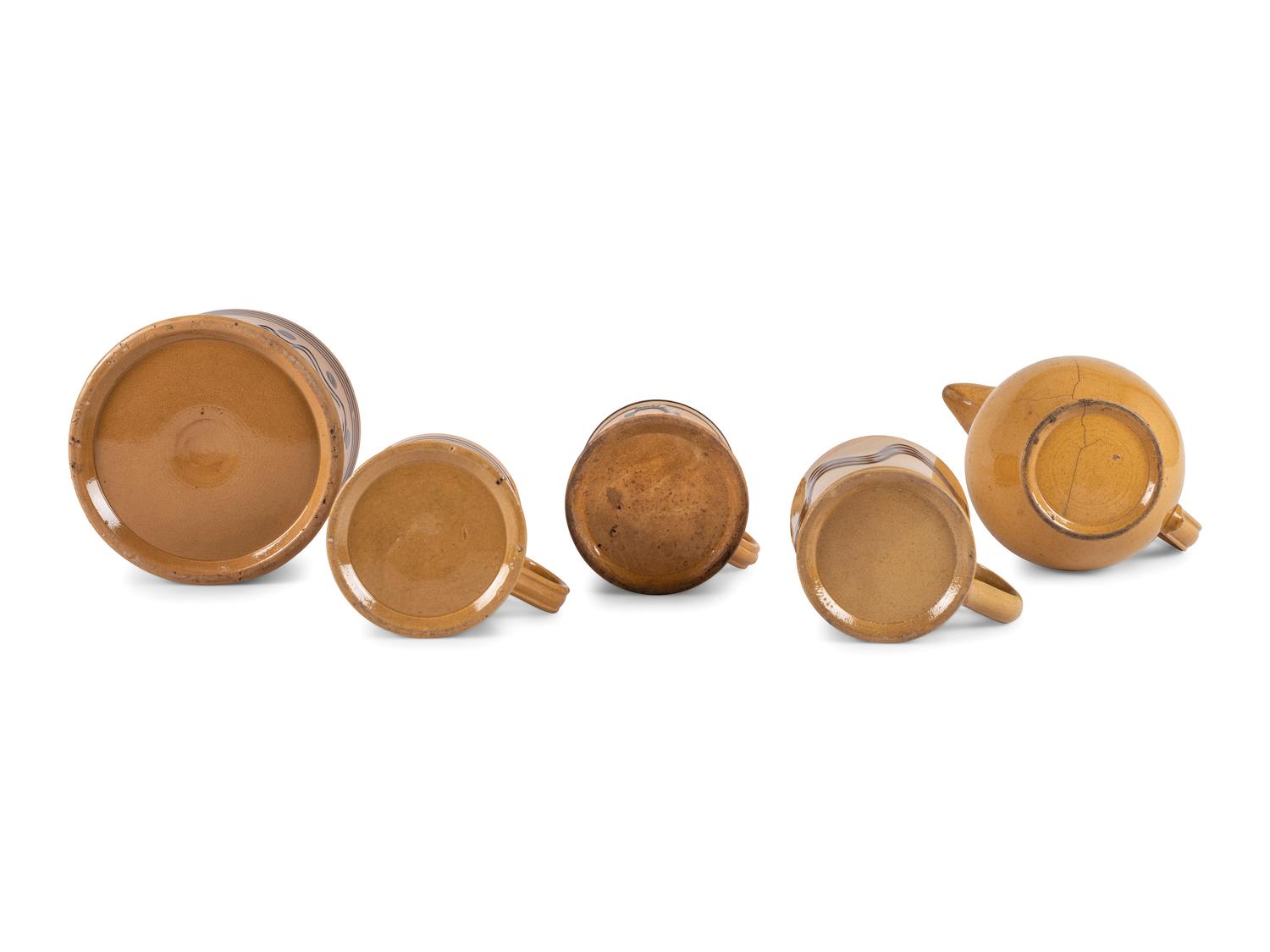 Five Pieces of East Liverpool, Ohio Yellowware