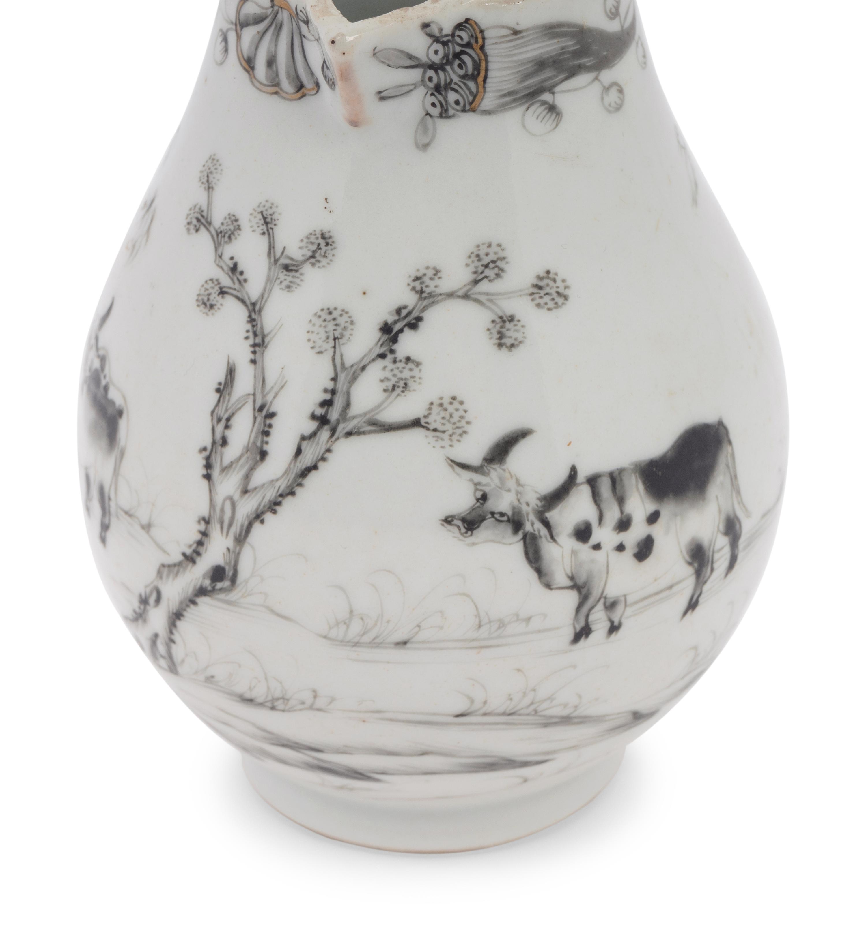 A Chinese Export En Grisaille Porcelain Creamer