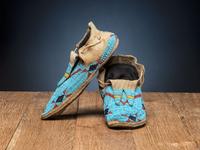 Sioux Beaded Buffalo Hide Moccasins