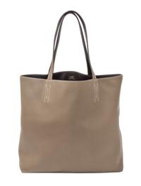 An Hermes Etoupe/Dark Brown 45cm Taurillon Clemence Double Sens Tote, 17.5" x 15.5" x 5".