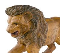 A Diminutive Carved Wood Lion Carousel Figure