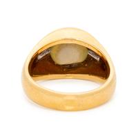CAT'S EYE CHRYSOBERYL AND DIAMOND RING