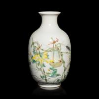 A Chinese Famille Rose Porcelain Vase, Late 19th-20th Century — 晚清-民國 粉彩瓜果草蟲圖賞瓶