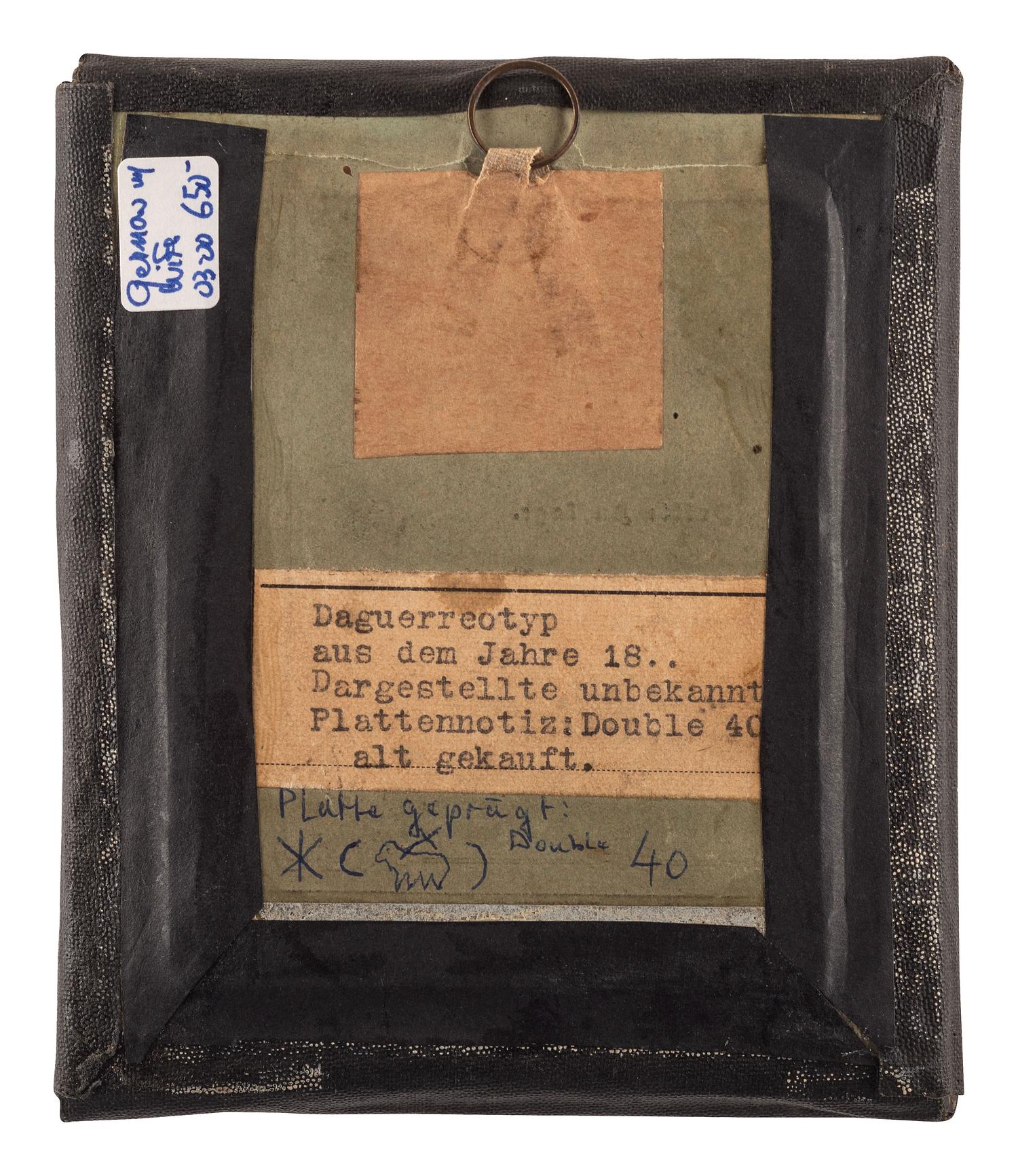 [EARLY PHOTOGRAPHY] -- [MILITARIA]. Sixth plate daguerreotype portrait of a German soldier and his wife.