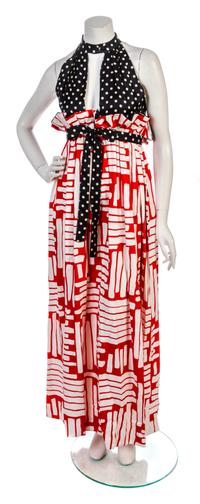 A Donald Brooks Multicolor Print Gown,
