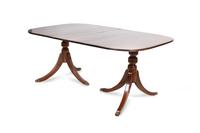 A Regency Style Mahogany Double-Pedestal Dining Table