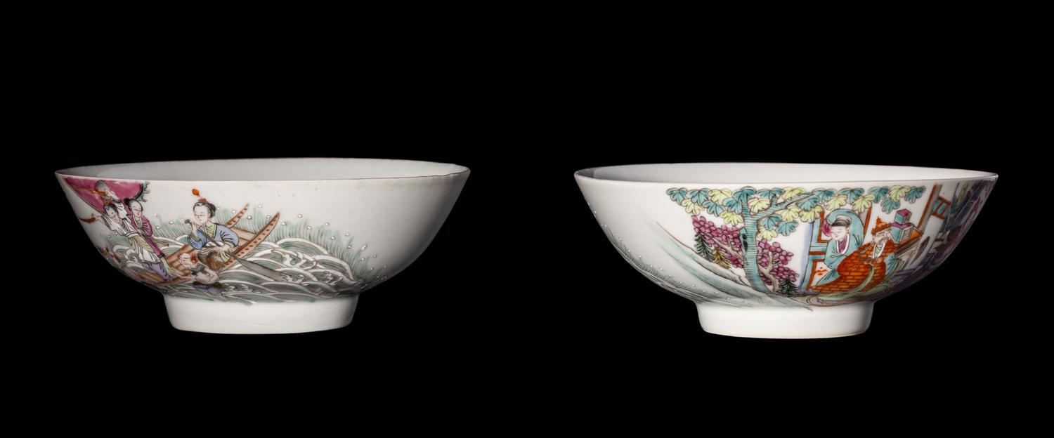 A Pair of Chinese Famille Rose Porcelain Bowls