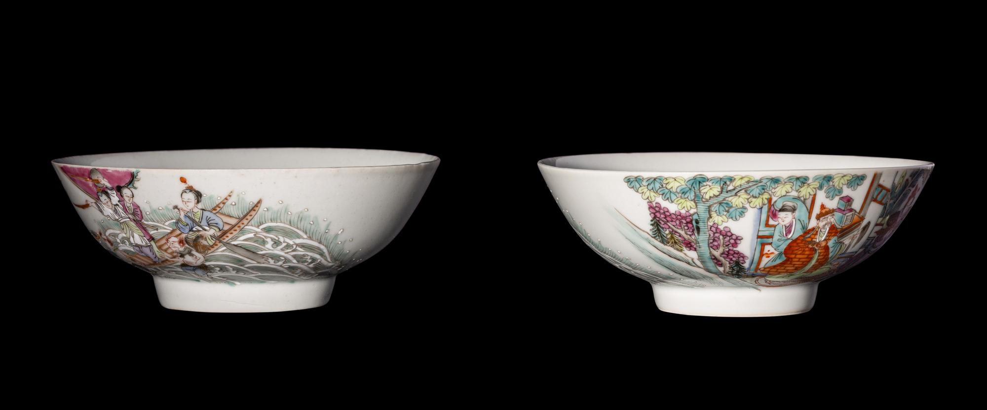 A Pair of Chinese Famille Rose Porcelain Bowls