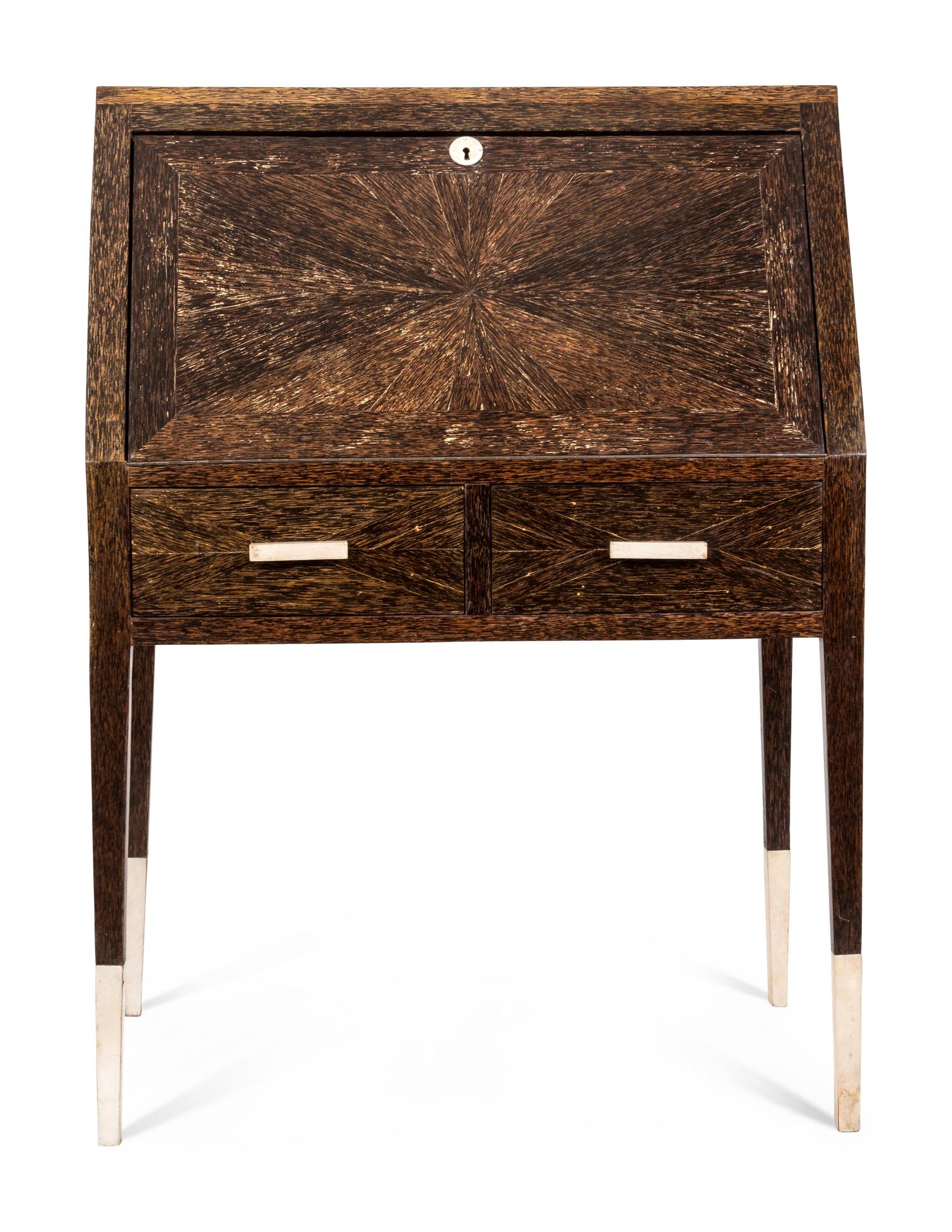 A French Art Deco Parchment and Palmwood-Veneered Bureau de Dame — SECOND QUARTER 20TH CENTURY