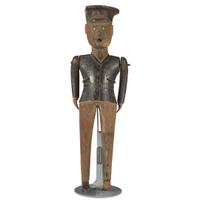Carved and painted figure of a WWII officer 20th century