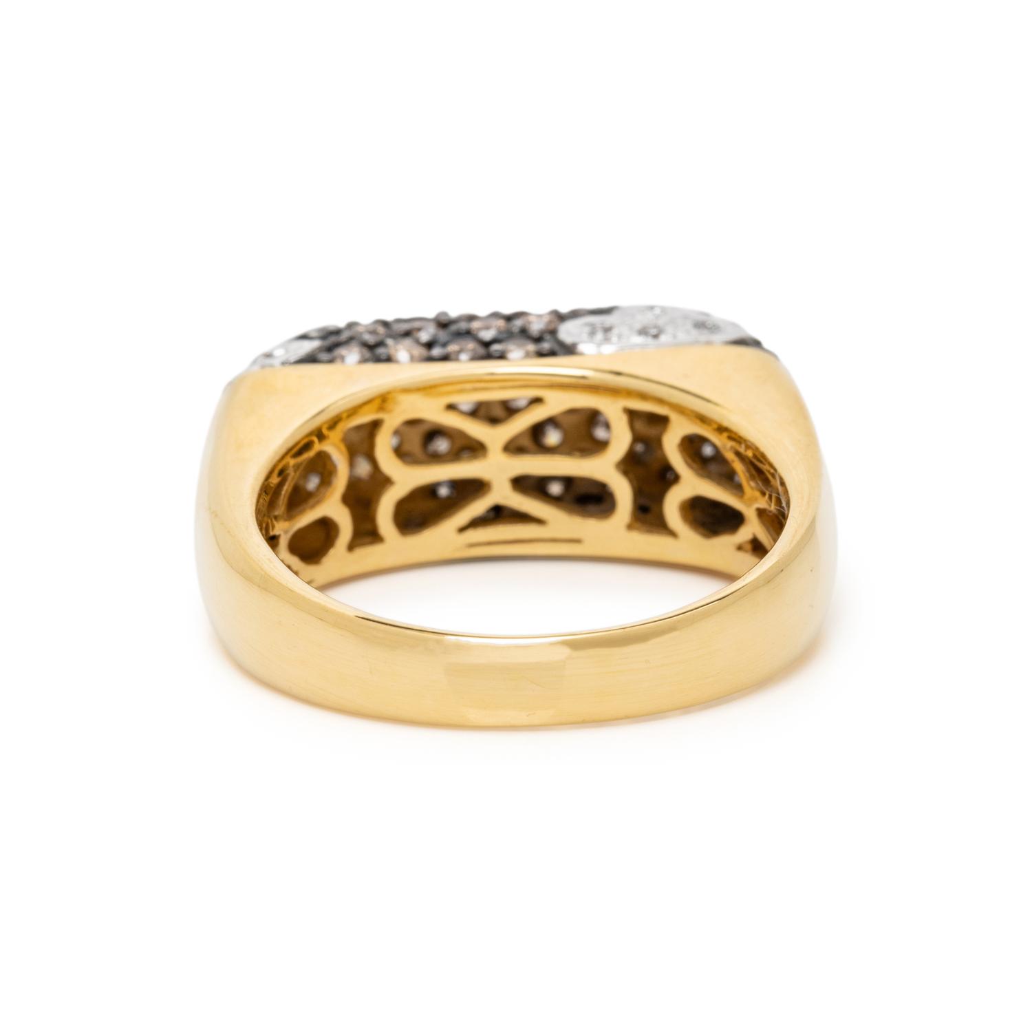 LEVIAN, COLORED DIAMOND, DIAMOND, AND YELLOW GOLD RING