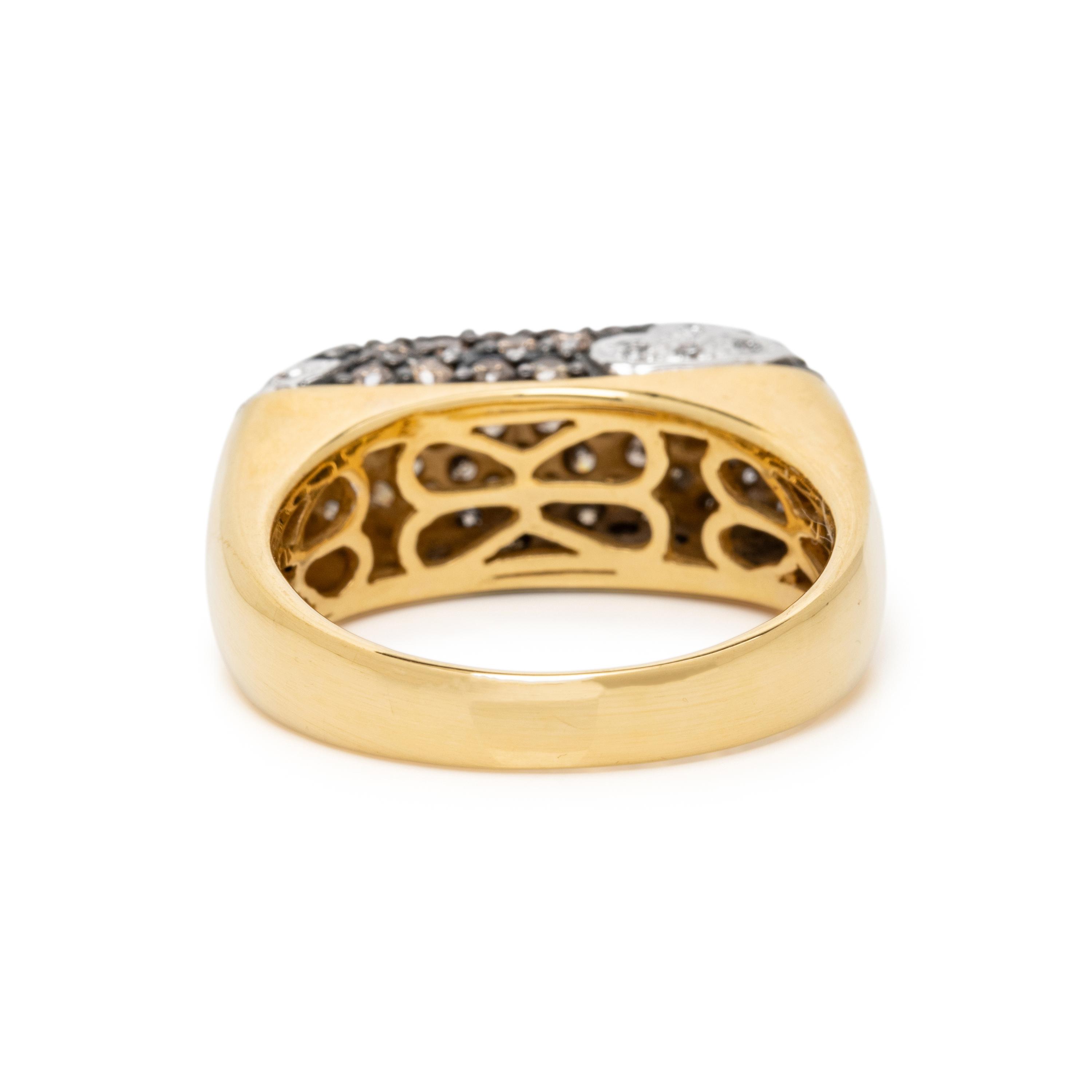 LEVIAN, COLORED DIAMOND, DIAMOND, AND YELLOW GOLD RING