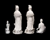 Four Chinese Blanc-de-Chine Porcelain Figures