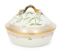 A Royal Copenhagen Flora Danica Porcelain Round Covered Vegetable Dish