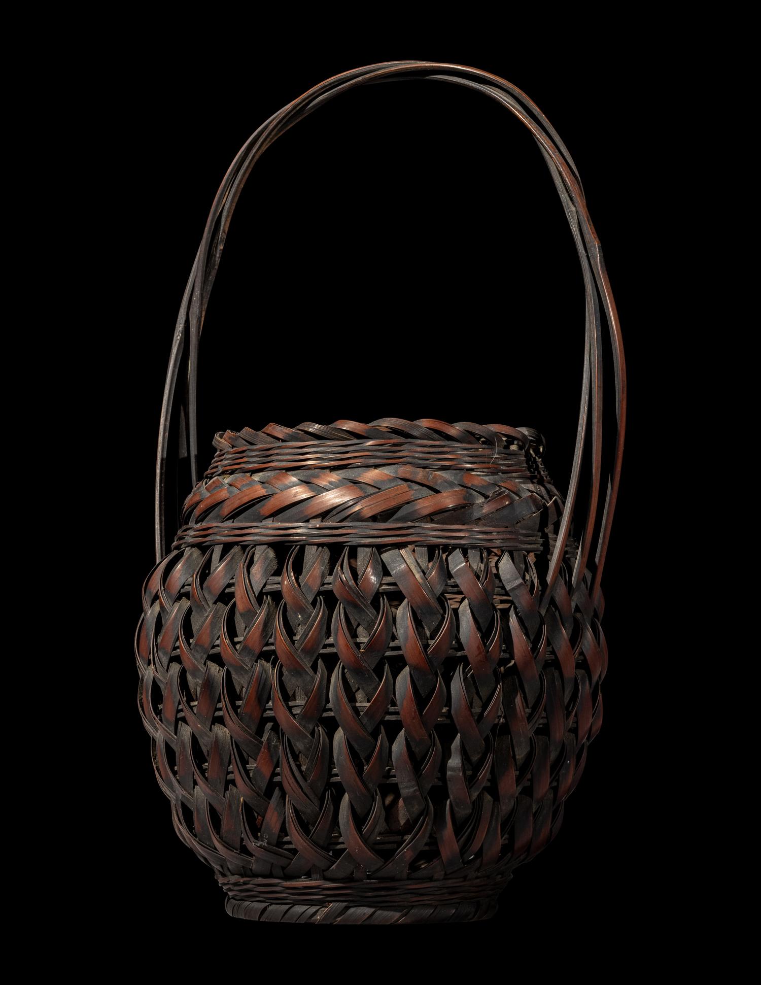 A Japanese Ikebana Bamboo Basket