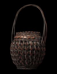 A Japanese Ikebana Bamboo Basket