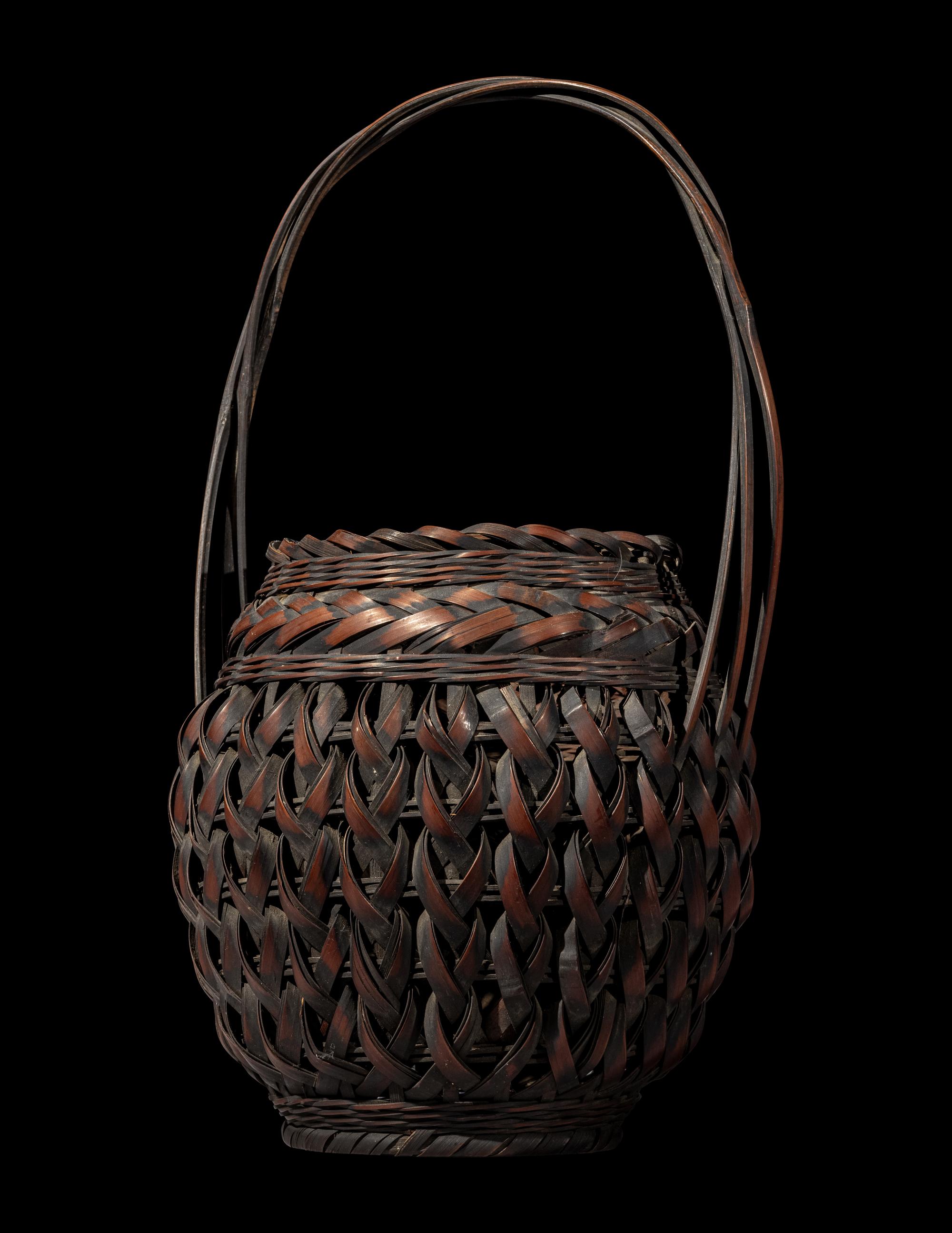 A Japanese Ikebana Bamboo Basket