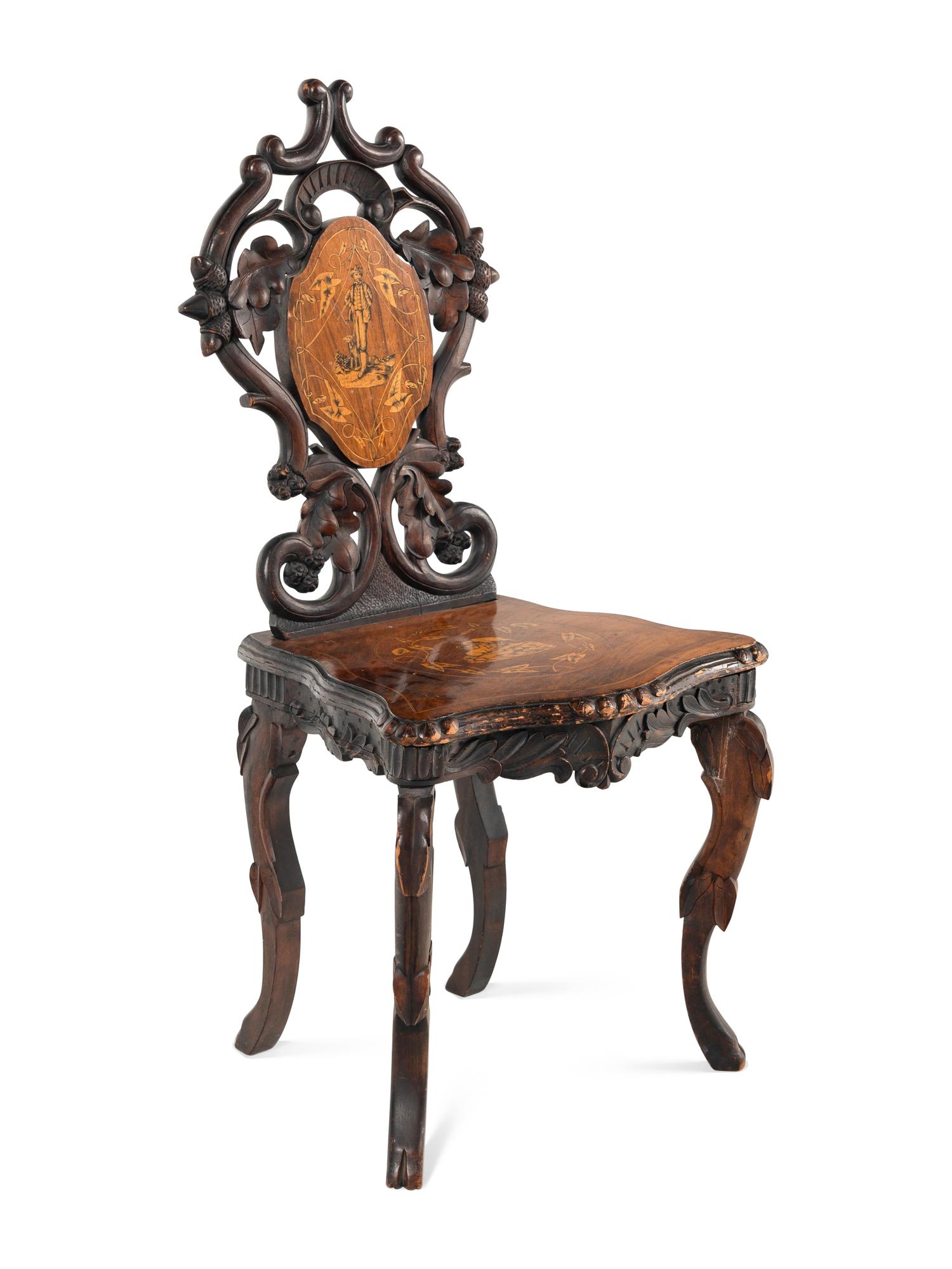 A Black Forest Carved Musical Chair