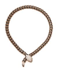 ROSE GOLD, ENAMEL AND DIAMOND SNAKE NECKLACE