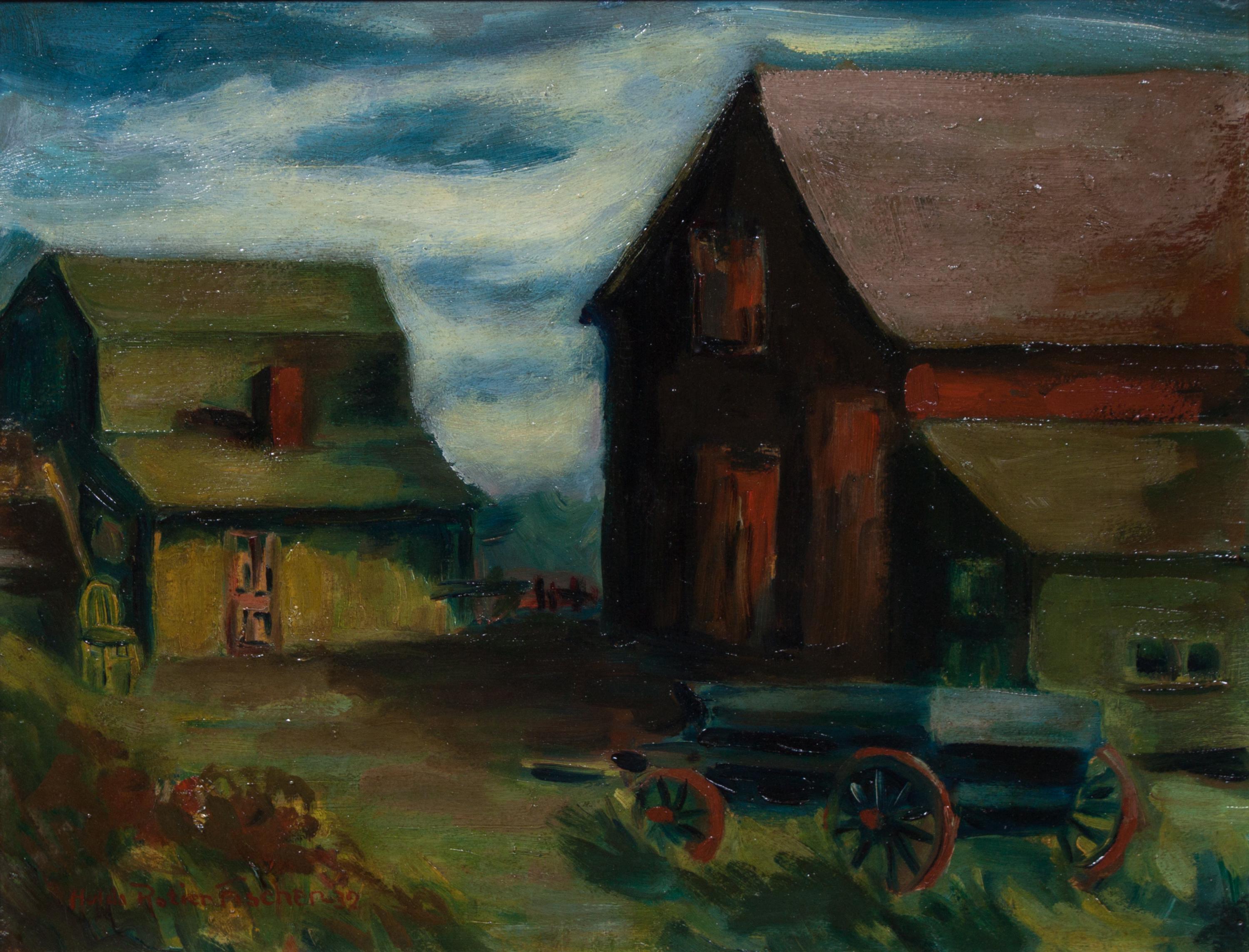 Hulda Rotier Fischer, (Wisconsin, 1893-1982), Farmhouse, 1932 (double-sided)