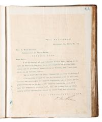 [ENGINEERING] -- [CIVIL WAR]. Group of 3 letterpress copybooks containing ca 1885-1895 correspondence of US Army officer and engineer Orlando Metcalf Poe (1832-1895).