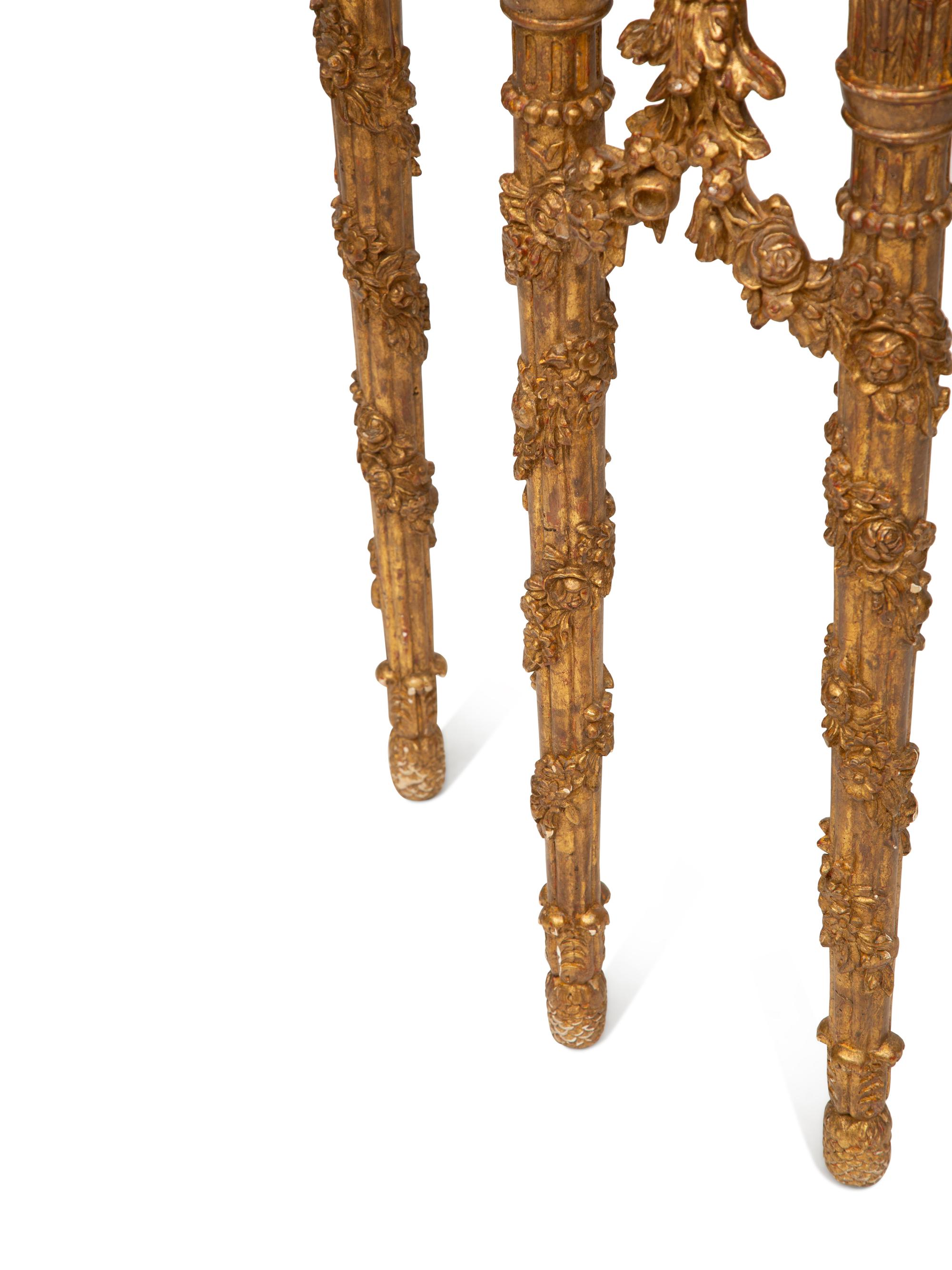 A Régence Style Giltwood Marble Top Console Table