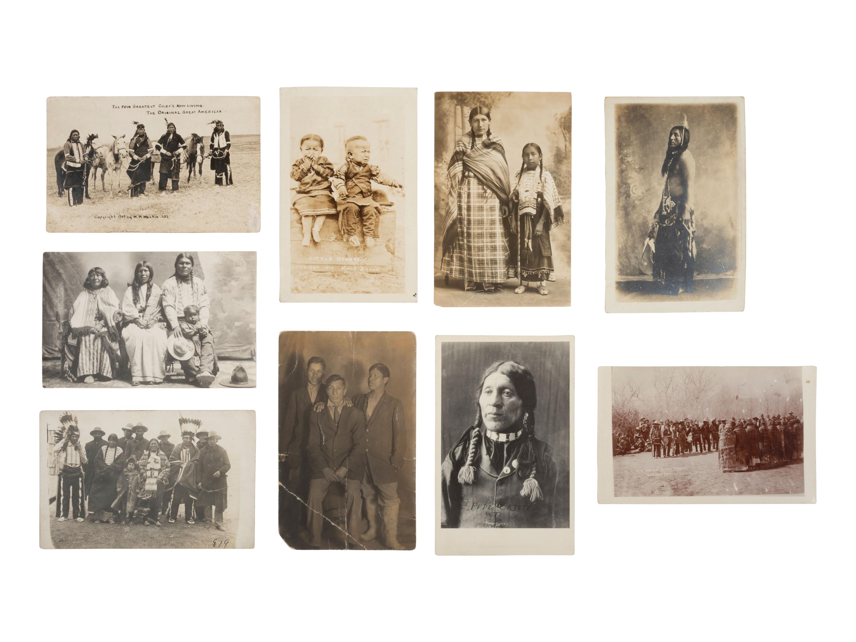 [NATIVE AMERICANS]. A group of 45+ postcards of Native Americans, incl. real photo postcards.