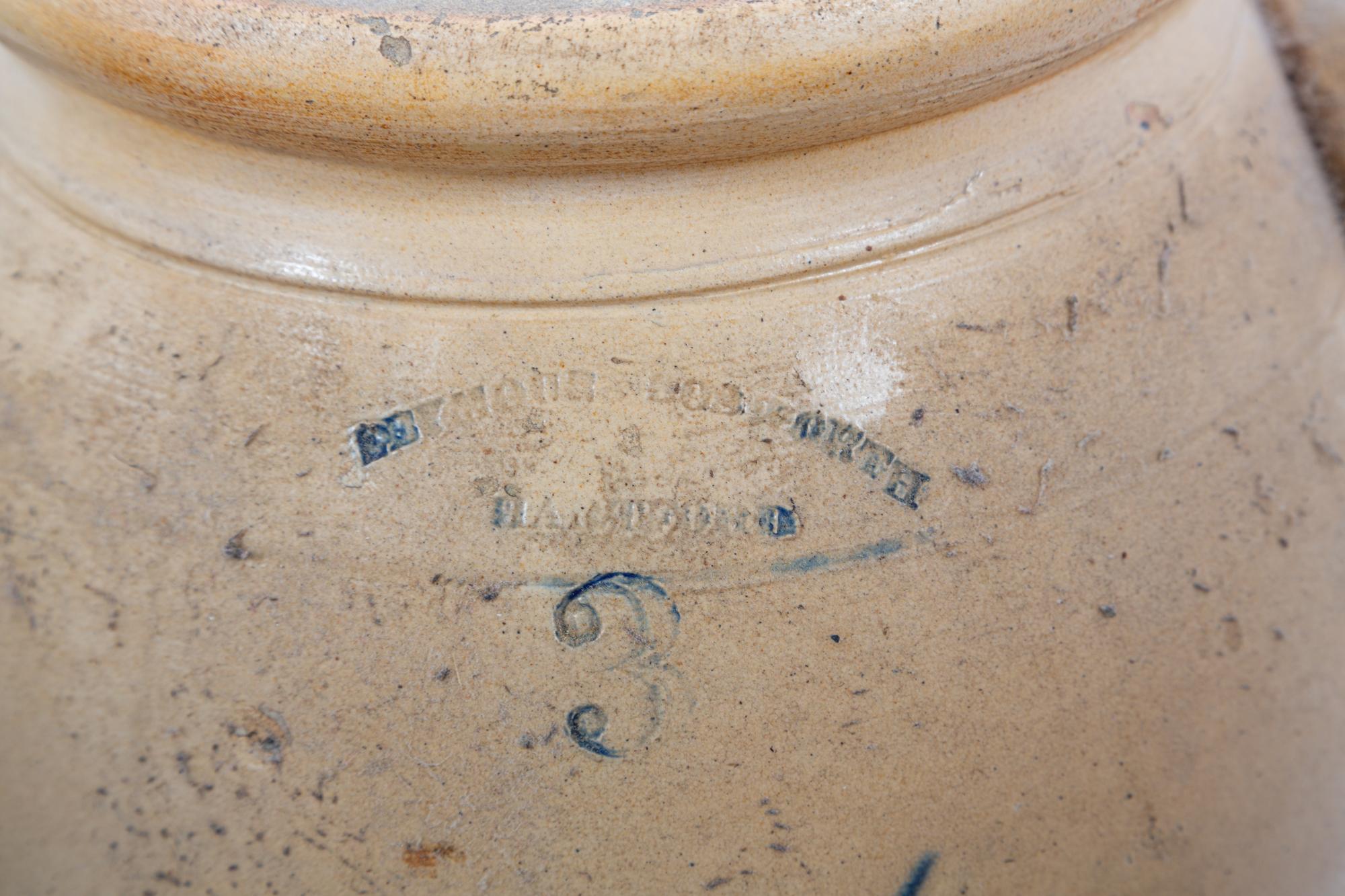 Four Cobalt Decorated Stoneware Crocks