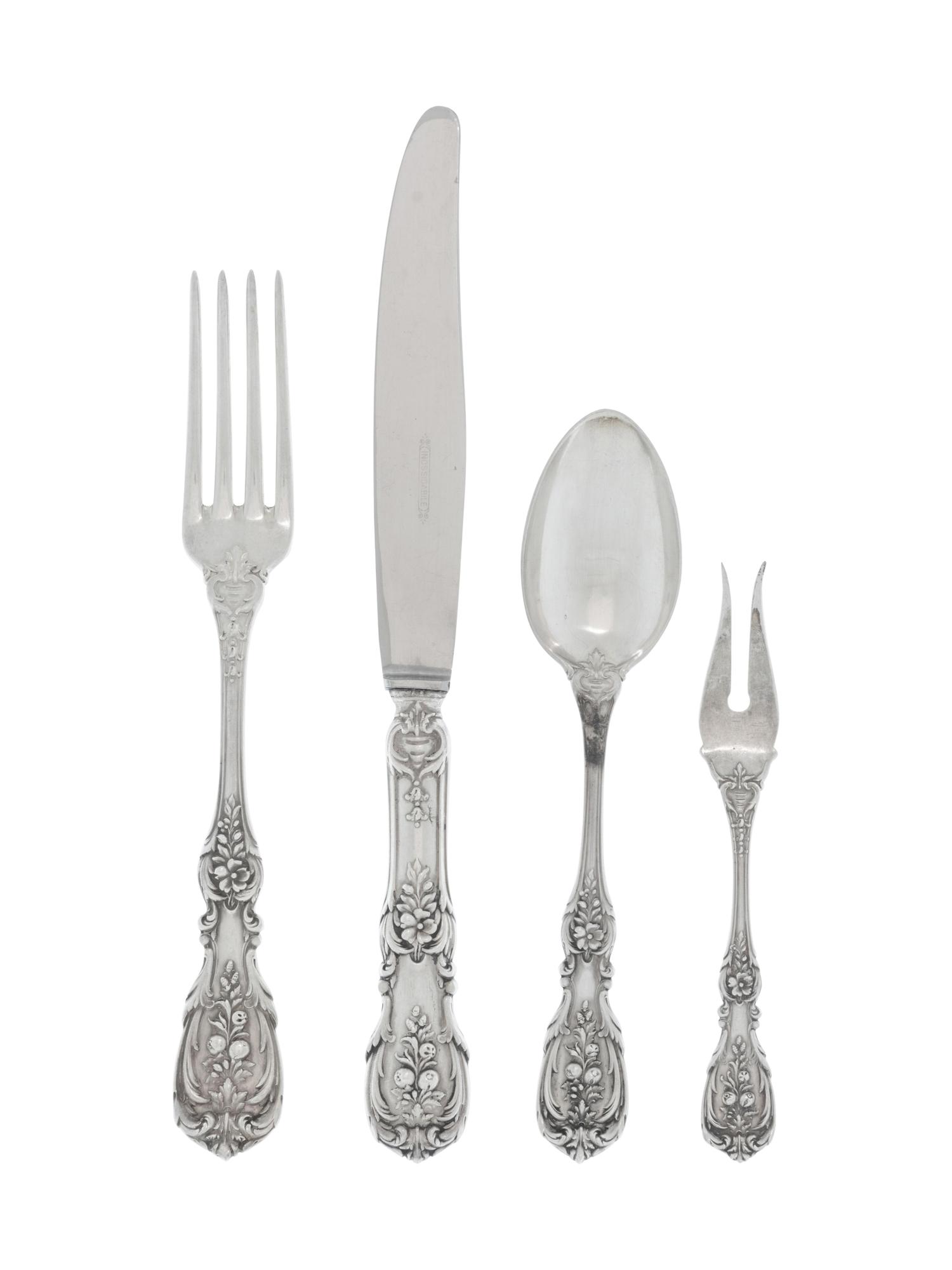 An Italian Silver Flatware Service