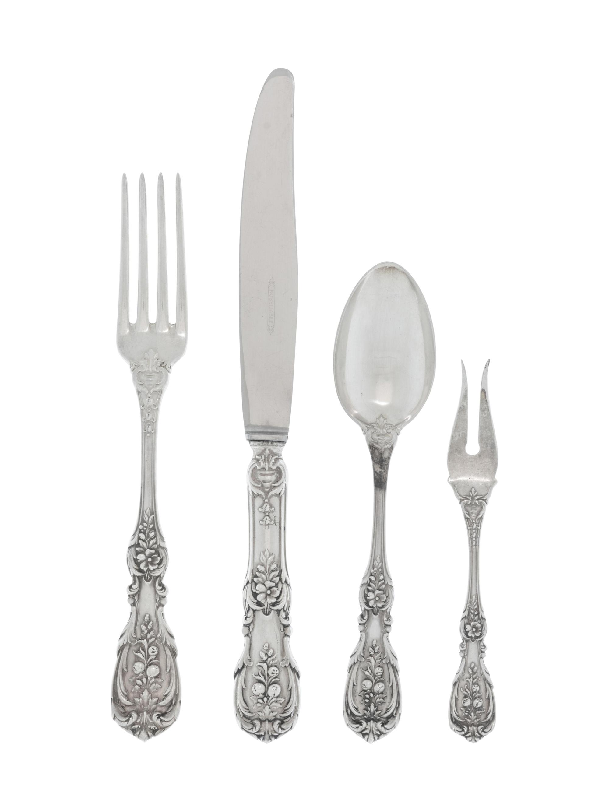 An Italian Silver Flatware Service