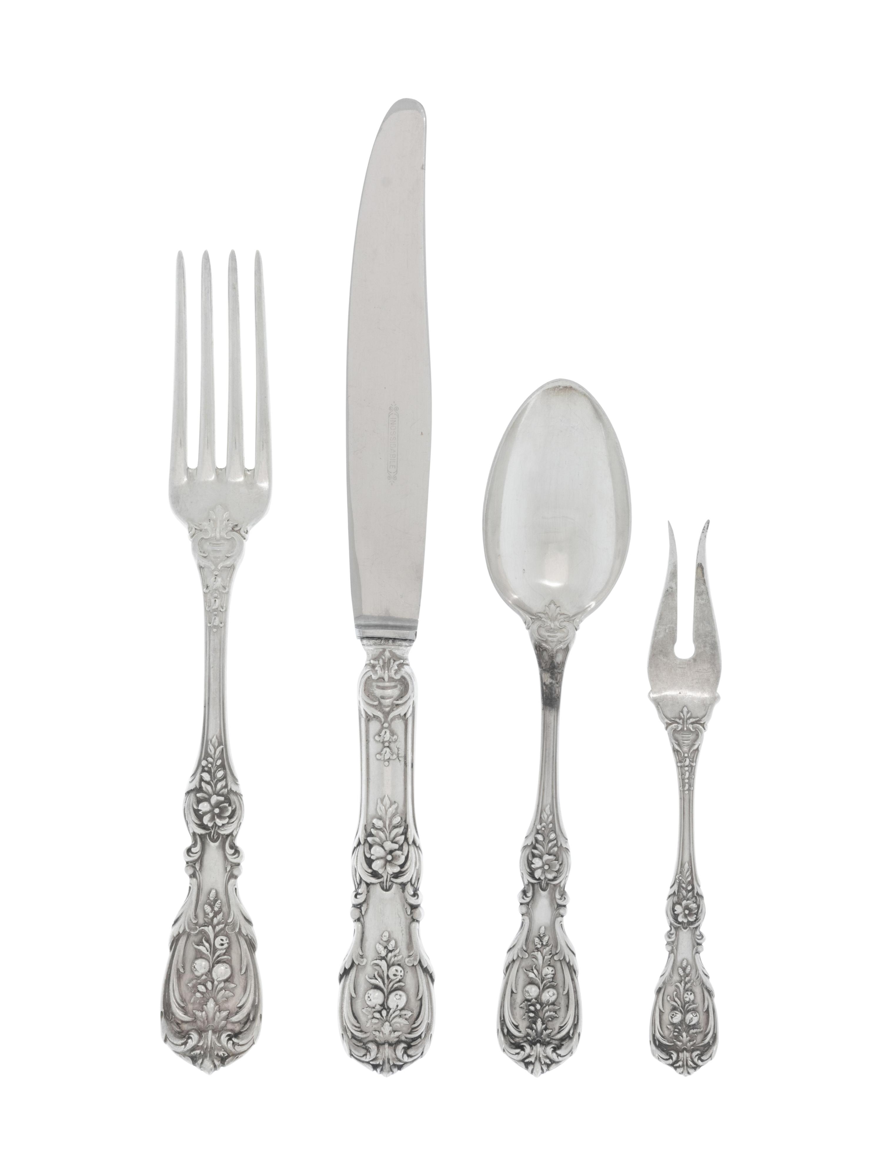 An Italian Silver Flatware Service