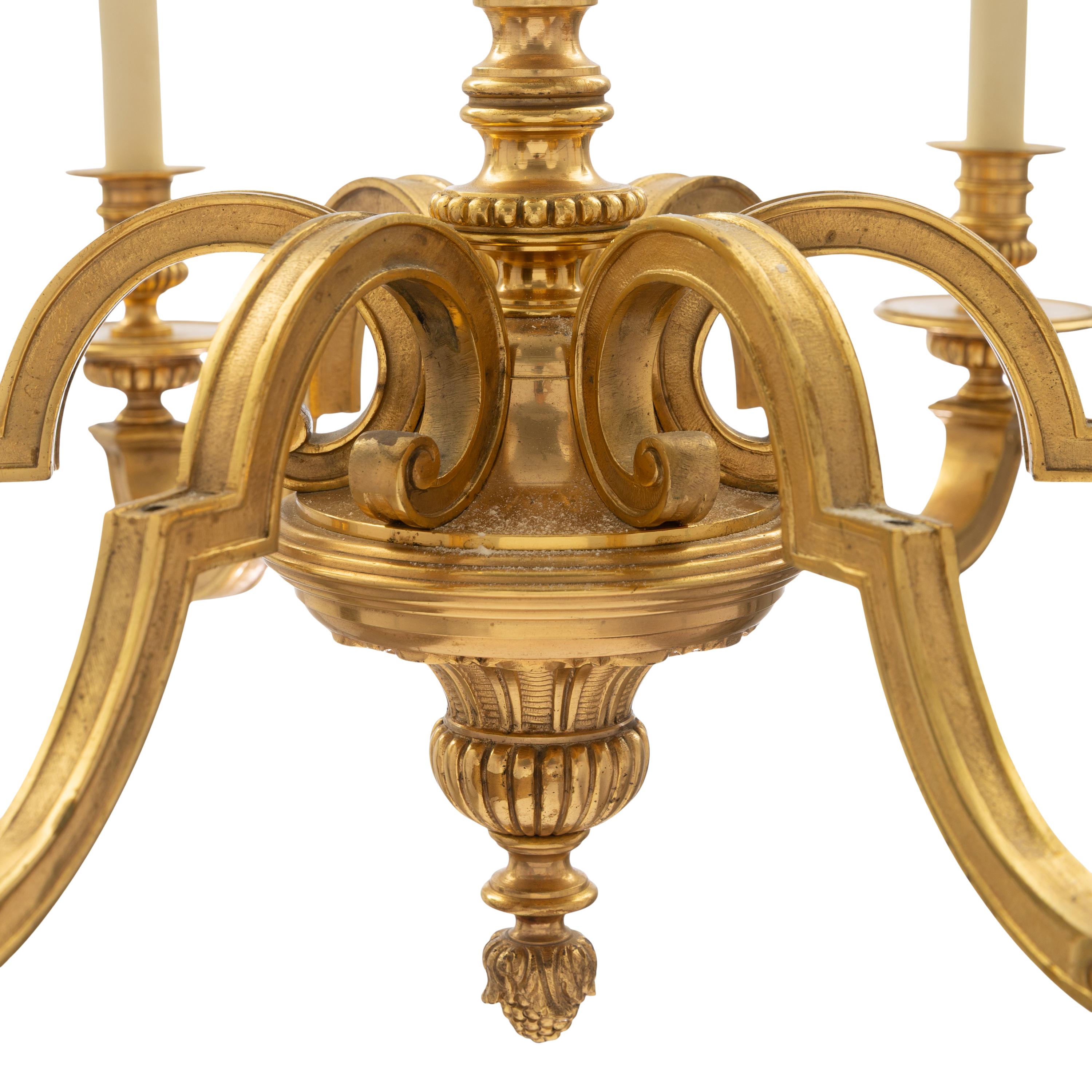 A French Gilt Bronze Six-Light Chandelier