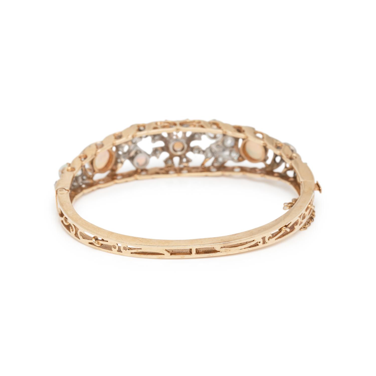 OPAL AND DIAMOND BANGLE BRACELET