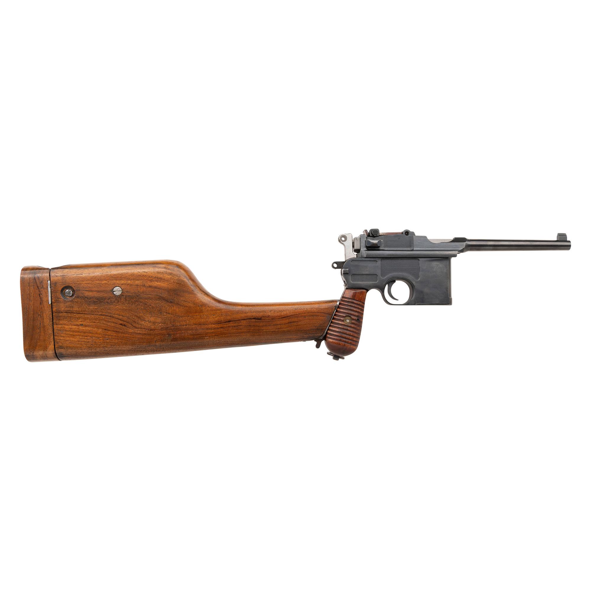 **Refurbished Import Marked Mauser C96 Pistol with Reproduction Stock Holster and Carrier