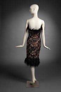 Bob Mackie Ostrich Feather Strapless Dress, 1980-90s
