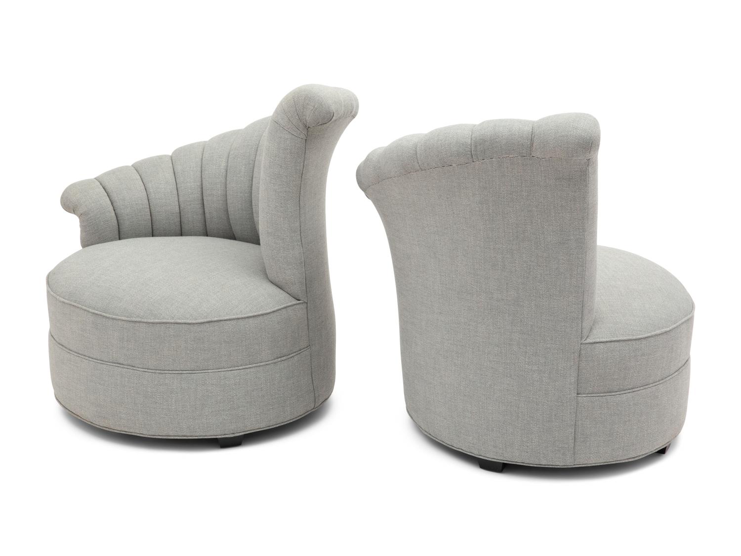 A Pair of Channel Back Slipper Chairs