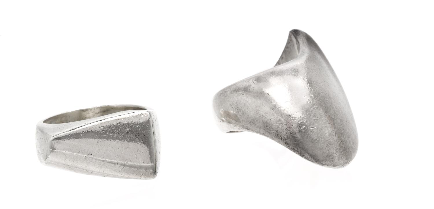 A Collection of Modernist Sterling Silver Rings, Georg Jensen, 18.60 dwts.