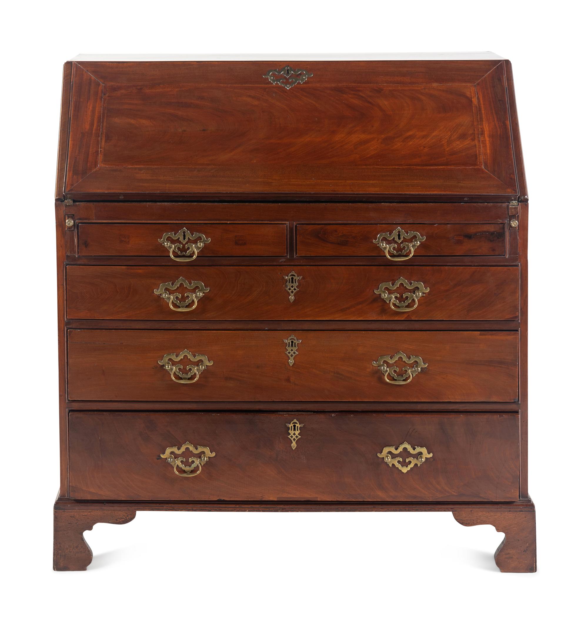 A George II Mahogany Slant-Front Bureau