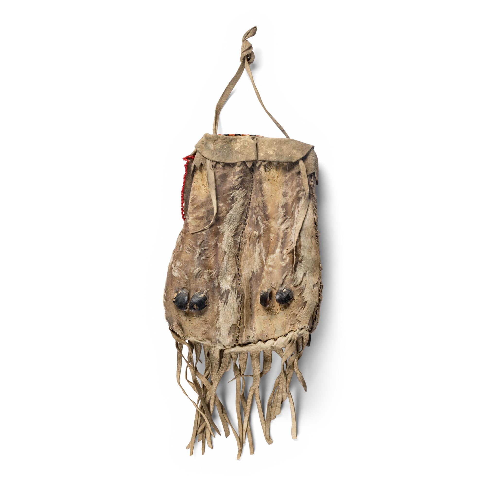 Apache Beaded Hide Bag, with Letter