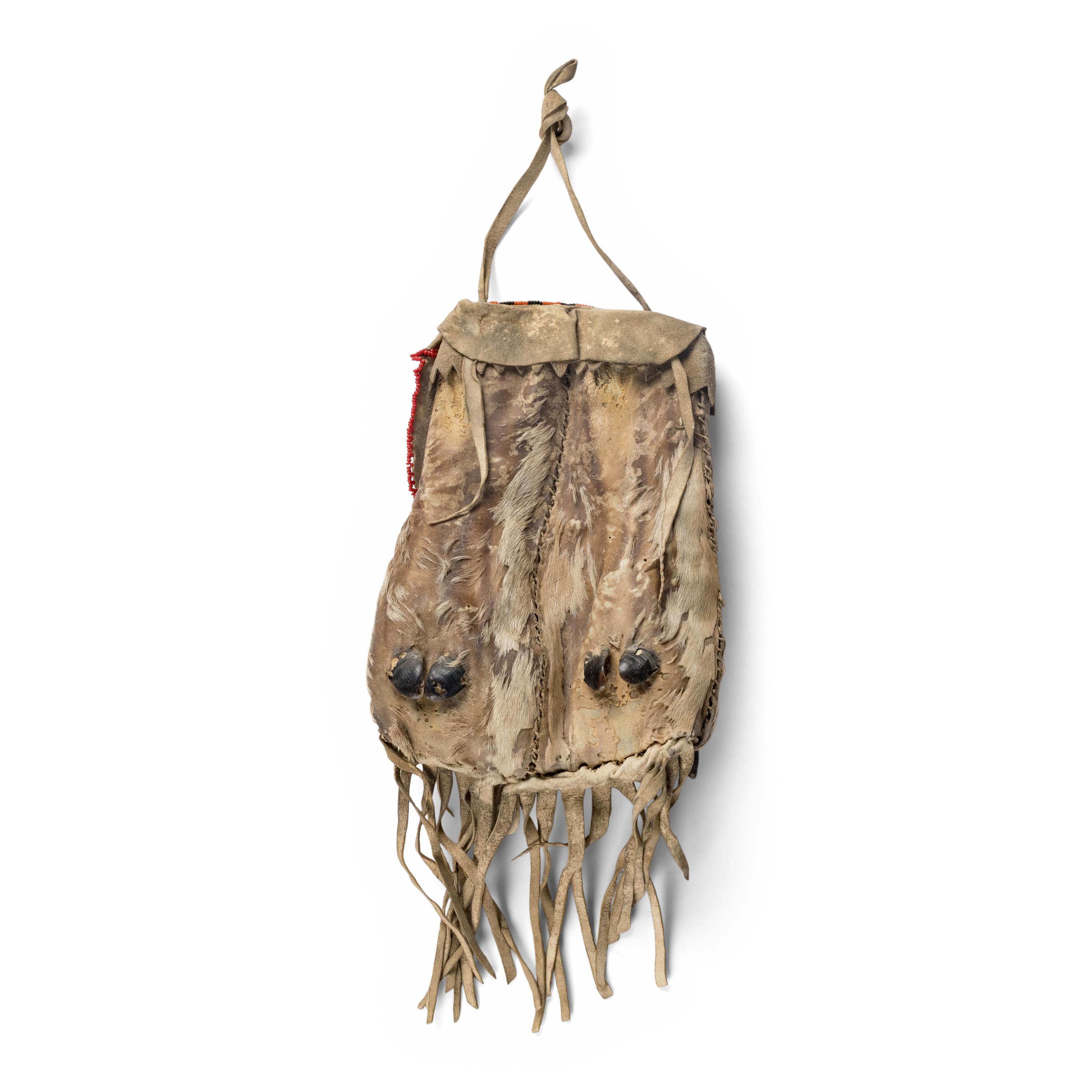 Apache Beaded Hide Bag, with Letter
