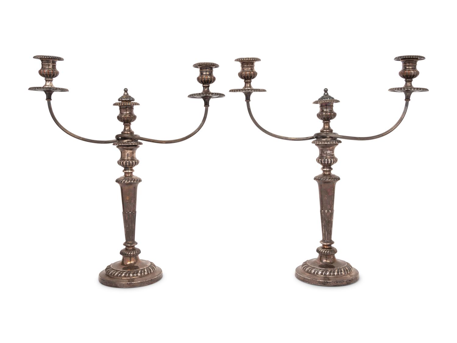 A Pair of George III Silver Candlestick Bases