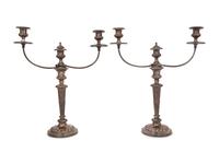 A Pair of George III Silver Candlestick Bases