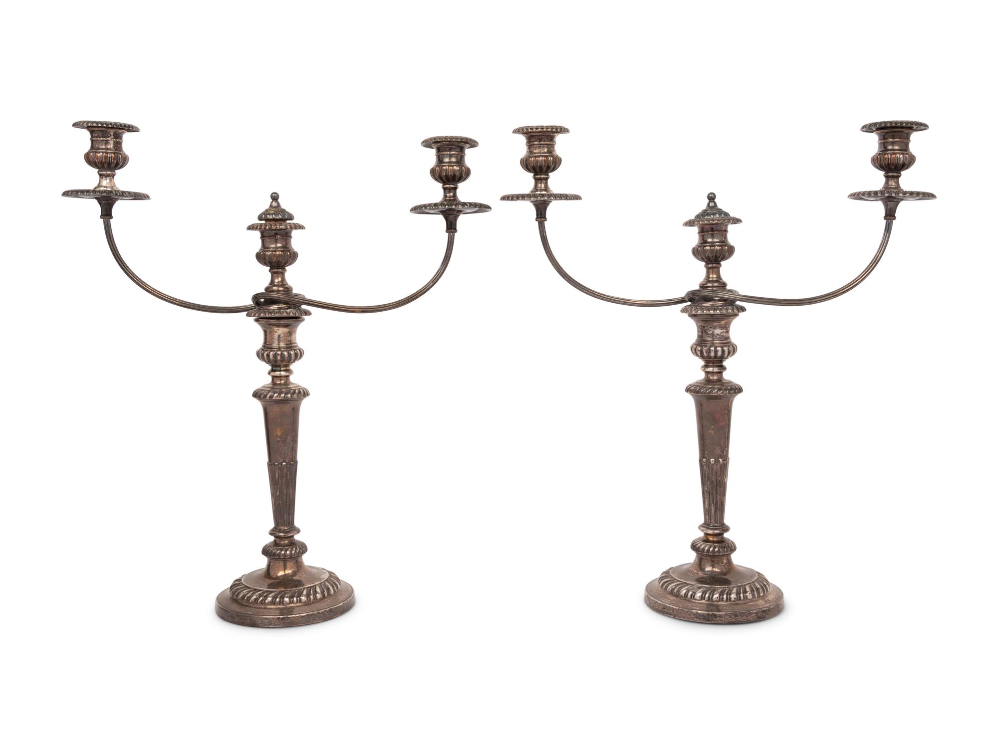 A Pair of George III Silver Candlestick Bases
