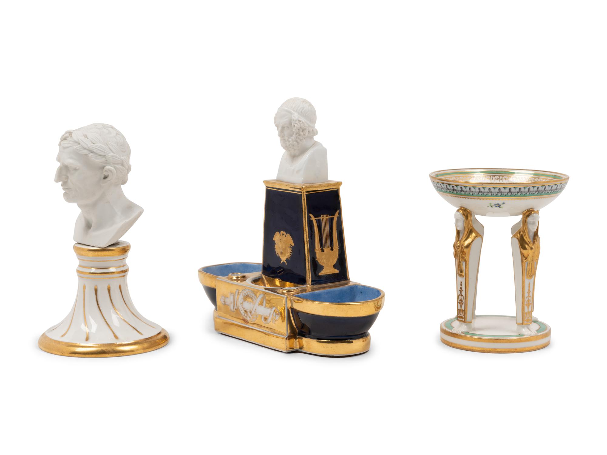 Three Continental Porcelain Articles