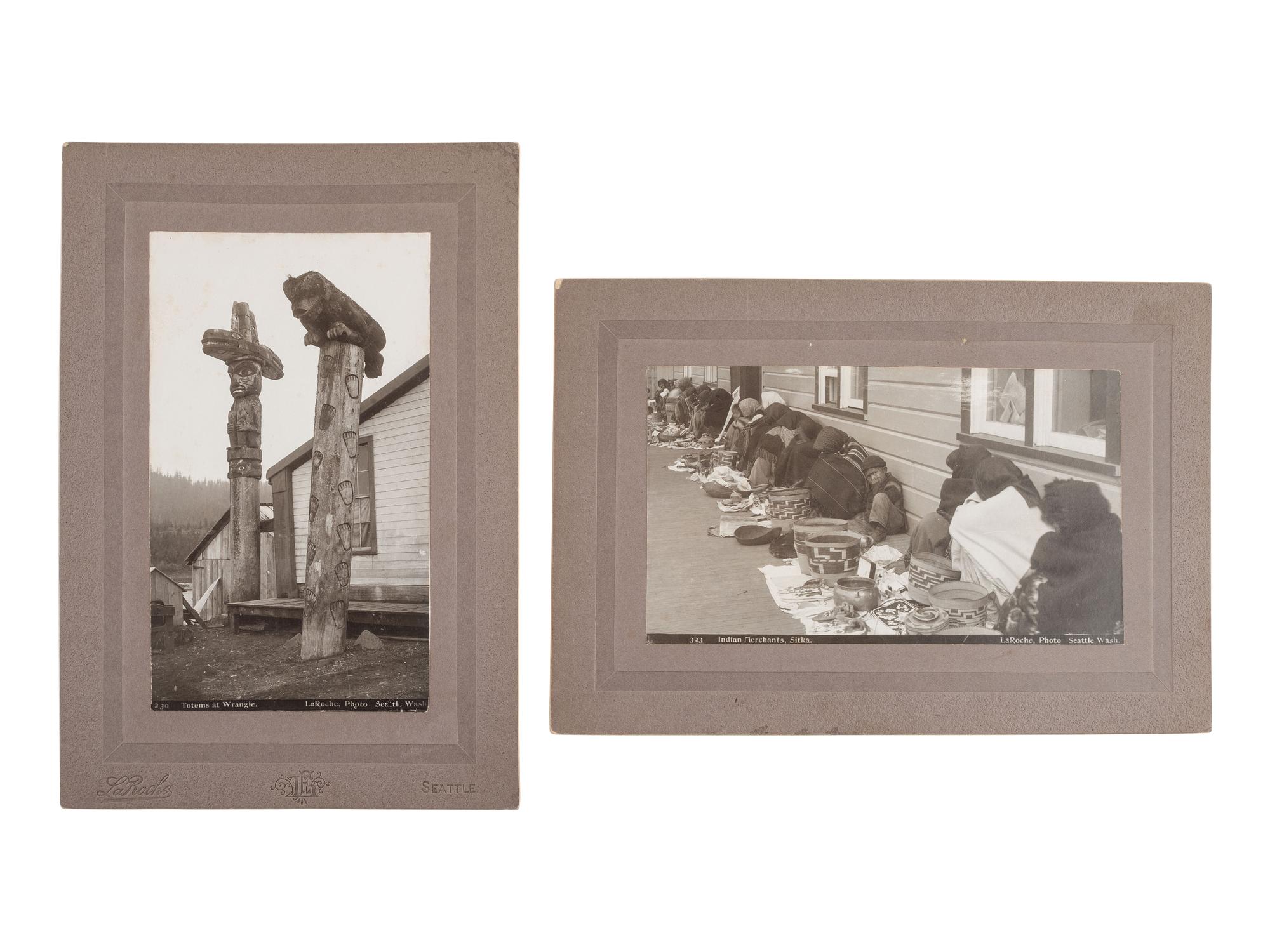 [NATIVE AMERICANS - LATE INDIAN WARS]. 7 photographs, incl. views of Sitka, Alaska, by LAROCHE.