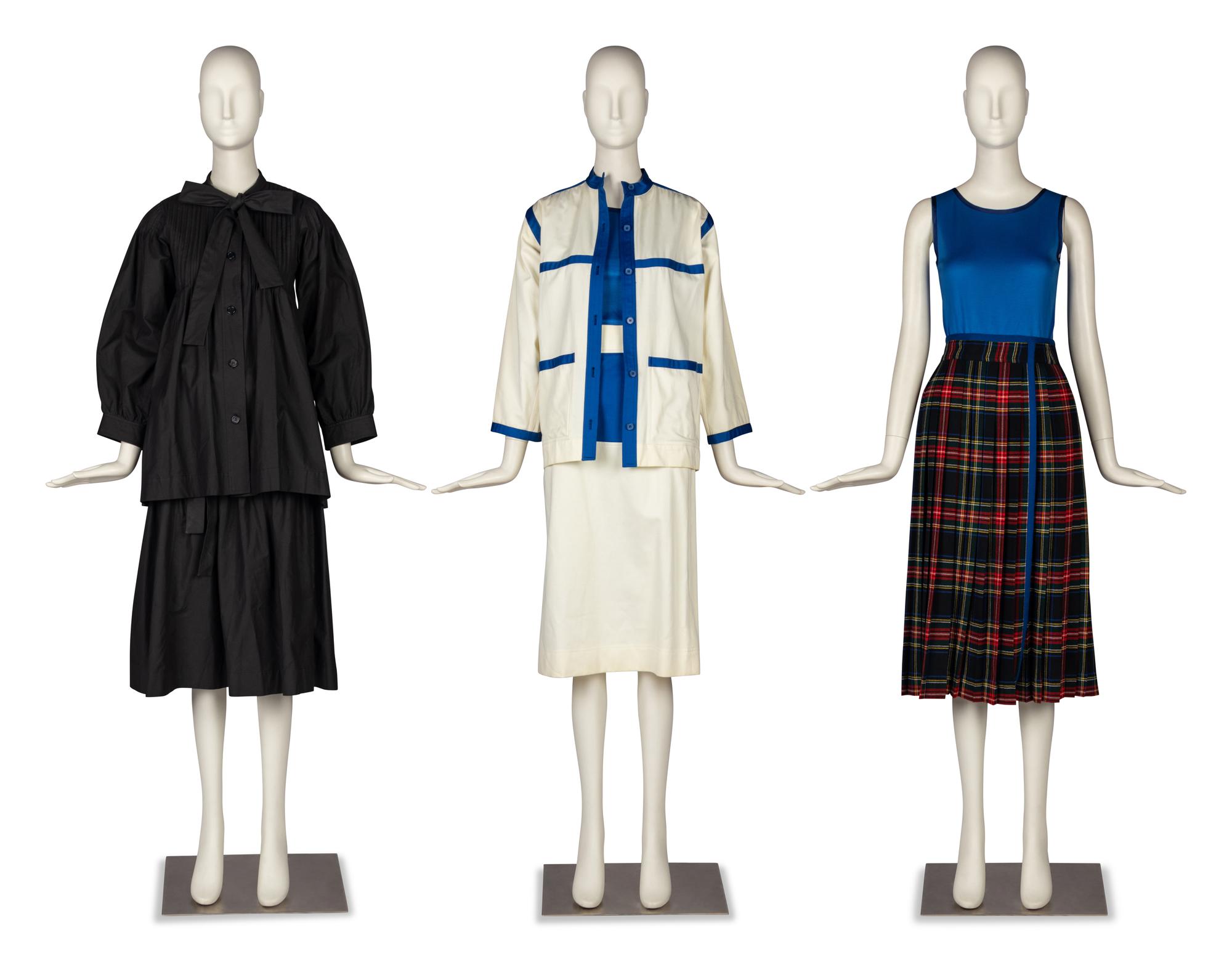 Two Saint Laurent Ensembles and One Skirt, 1970-80s