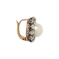 NATURAL PEARL AND DIAMOND SINGLE EARRING
