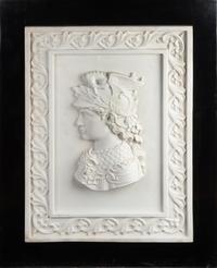 A Pair of Italian Carved Marble Profile Plaques Height 27 5/8 x width 20 7/8 inches. — 20TH CENTURY