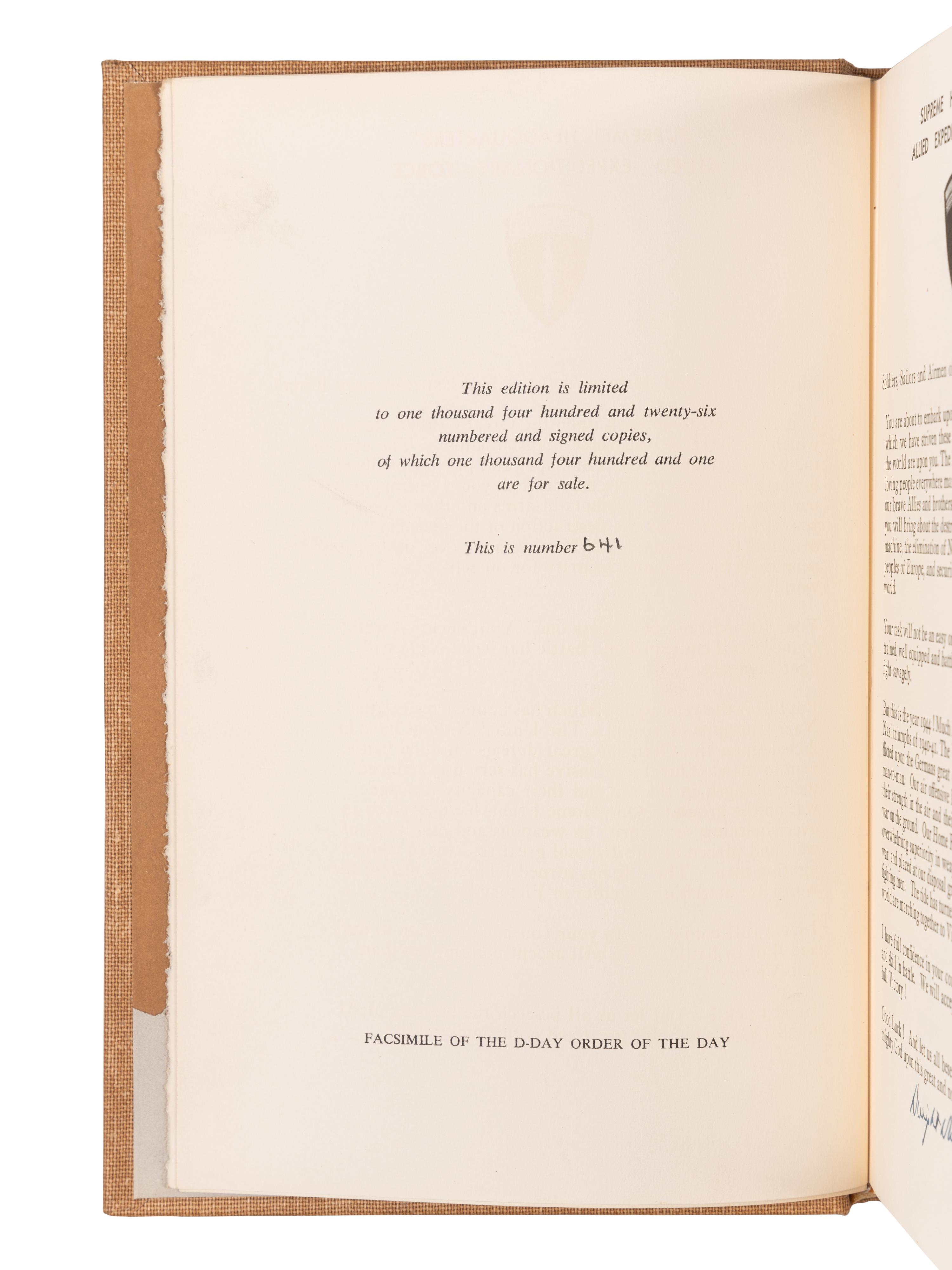 EISENHOWER, Dwight D. (1890-1969). Crusade in Europe . Garden City, NY: Doubleday & Company, 1948.