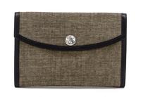 An Hermes Black and Ivory Woven Toile Clutch, 9 1/2 x 6 1/2 x 1 inches.